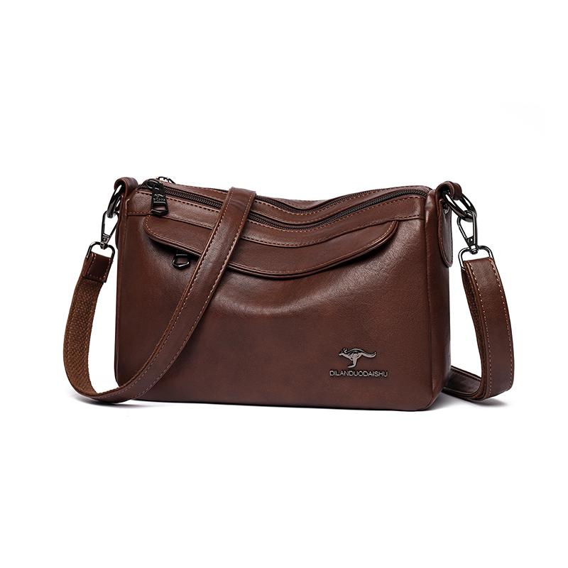 Modische Schultertasche aus Kunstleder, Damen Handtasche in Unifarbe, Retro Schultertasche, Umhängetasche mit mehreren Fächern, geeignet für den täglichen Gebrauch und zum Einkaufen