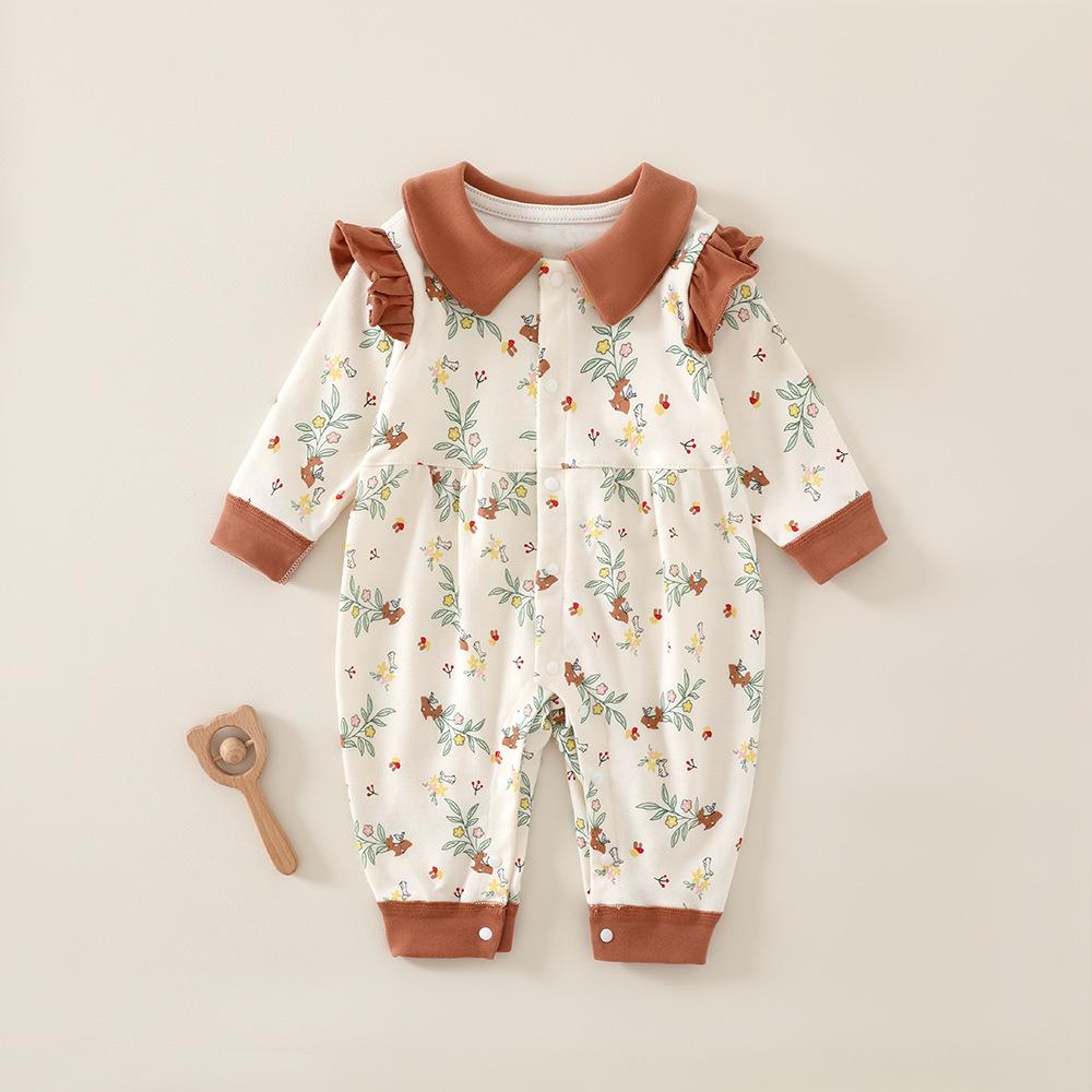 Neugeborenen Baumwoll Baby Strampler Set - 5 Teile für Frühling & Herbst, Kurzarm Schlafanzüge