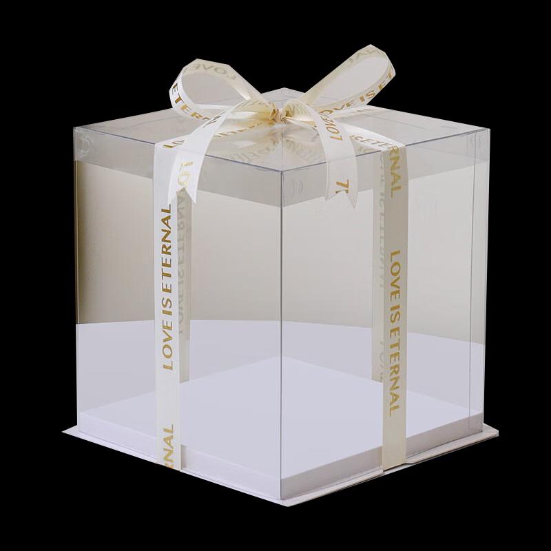 Fancolor 6-inch Double-Layer Tall Transparent Cake Boxes (5 Sets)