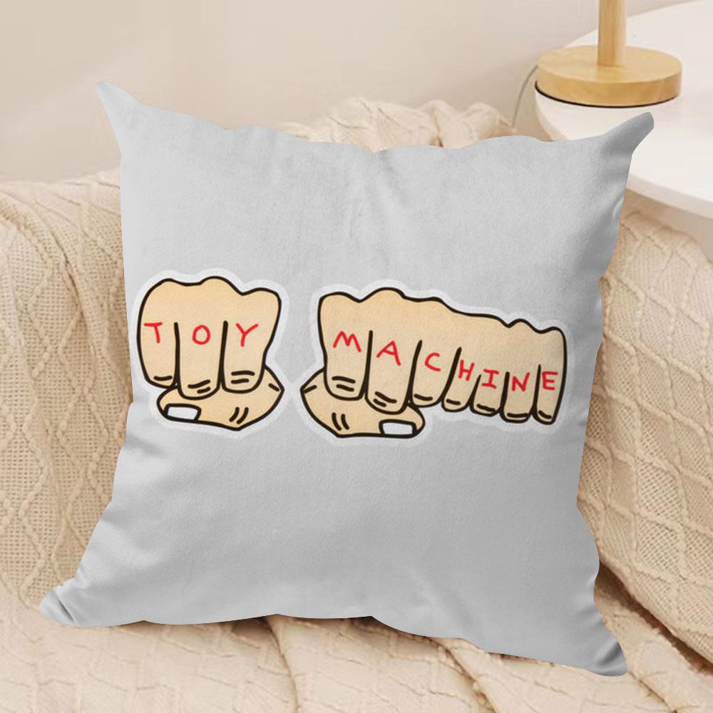 T-Toy M-MachineS S-SkateS Cushion Cover Silky Short Plush Double-Sided Printed Pillow Case for Sofa All Seasons Home Decor Gift