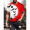 2025 European and American Summer New Men's T-shirt Geometric 3D Printing Casual Short Sleeve Bear Printing
