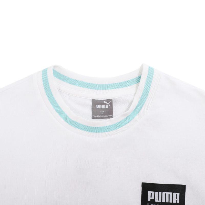 Puma T Shirts Men's White Crew Neck Moderate Straight Fit 845861-02
