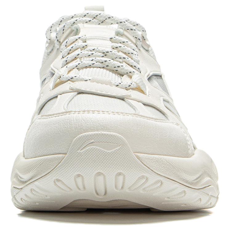 Li Ning Cushioning Abrasion Resistant Low Top Casual Shoes Unisex White AGCV307-4