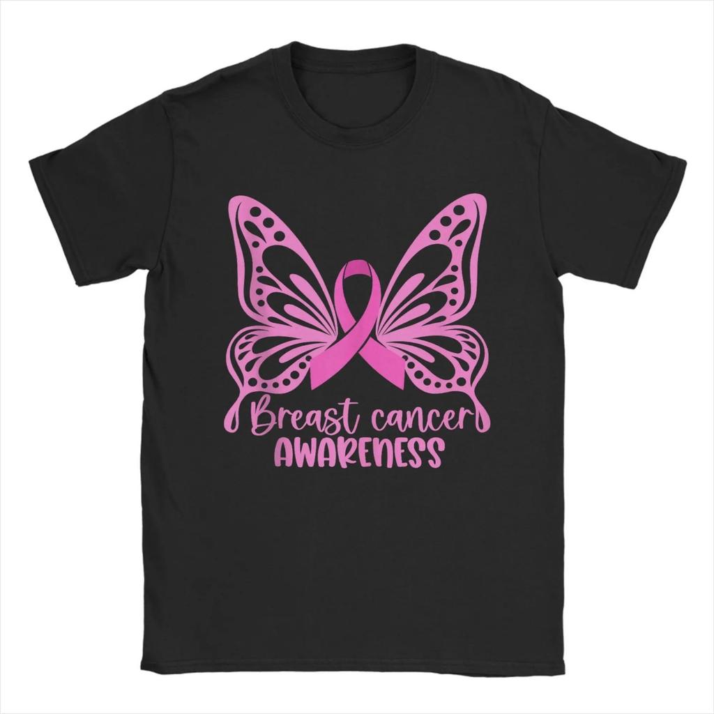S T-Shirts Breast Cancer Awareness Pink Vintage Cotton Tee Shirt Short Sleeve T Shirts Round Neck Tops Printed