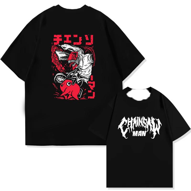 Anime Chainsaw Man T-Shirt Denji Power Manga Graphic Tee Men Summer Short Casual Japanese Cartoon Streetwear T-shirt Comfortable