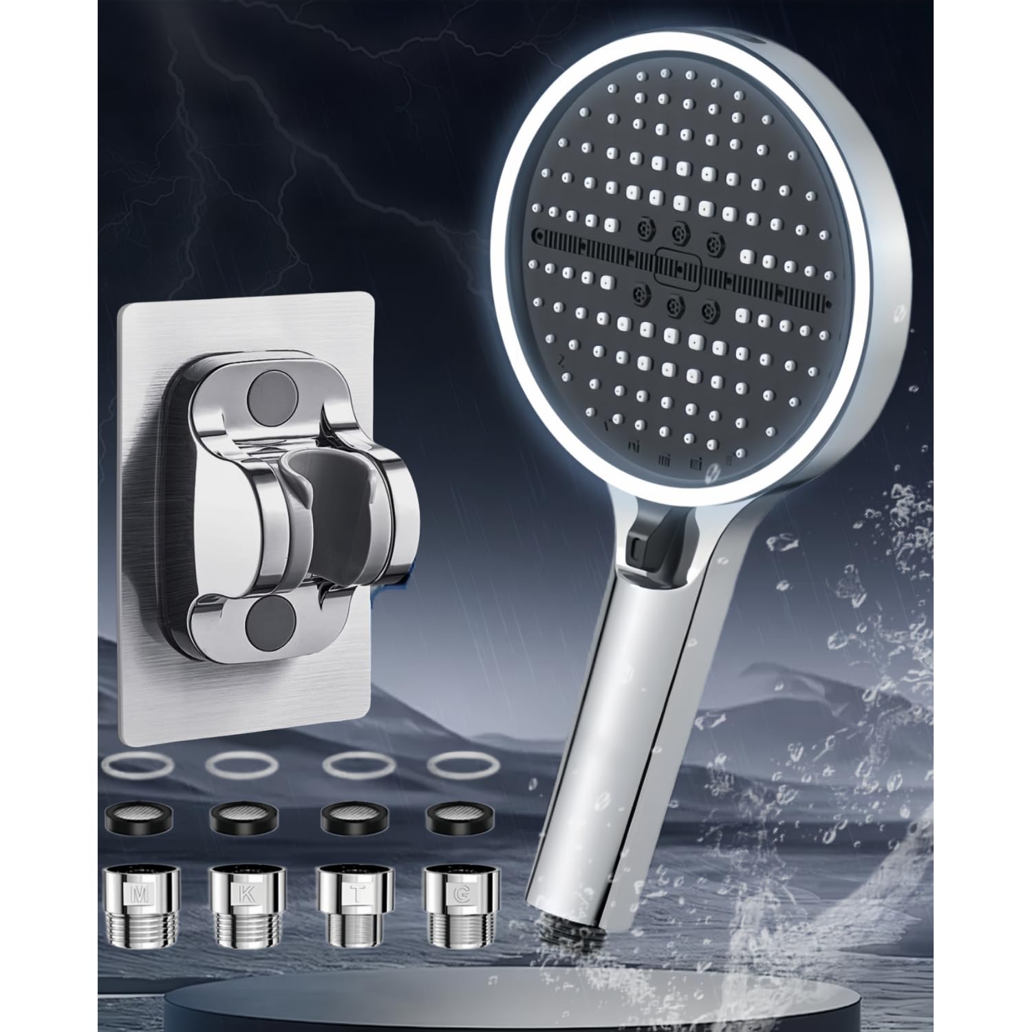 

Diameter Round Shower Head with Powerful Boost Achieves Water 6 Handheld Shower Cleaning Compatible with Low and High Water Water Gentle on the Scalp