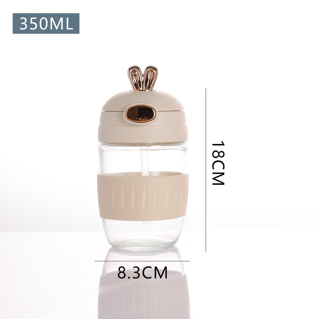 High-Value Cute Cute Rabbit Straw Glass Male And Female Students Couple Portable Cup Coffee Drink Gift Water Cup