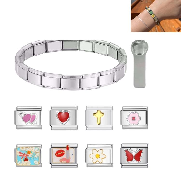Bracciale con Charm Italiani Personalizzabile Set Iniziale di Link per Braccialetti Personalizzabili per la Creazione di Gioielli