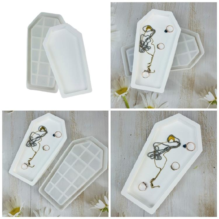 Silicone Mold with Lid Coffin Storage Box Crystal Epoxy Resin Mold Trinket Box