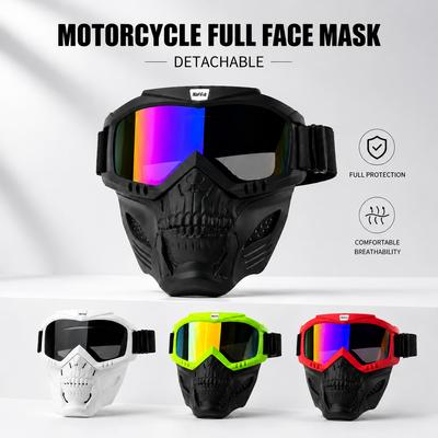 Masque Facial Anti-poussière pour Moto Lunettes Motocross Lunettes de Protection Intégrale pour Moto Vélo Tout-terrain Lunettes Casque2
