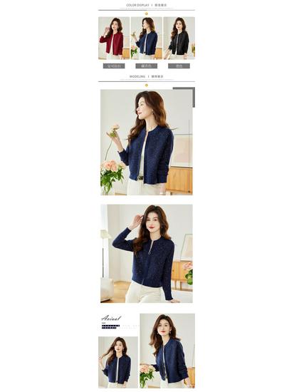 Podzimní dámský flitrový pletený kardigan šál s dlouhým rukávem