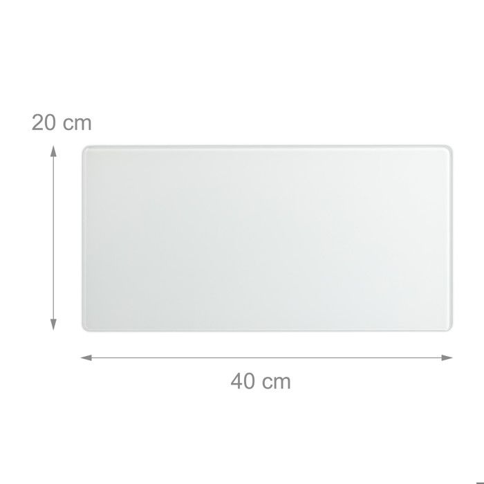 Relaxdays Tableau mémo magnétique, Verre Protecteur, Panneau Pense-bête, 3 aimants, 20 x40 cm, blanc