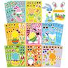 8/16sheets Easter Rabbit Egg Puzzle Stickers Cute Make a Face Animals Cartoon Decals Jigsaw Toys Educational Toys Gifts