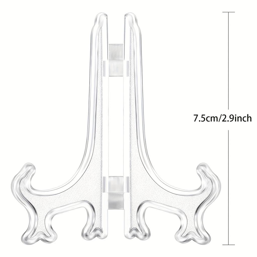 Set of 52 Clear Plastic Classic Style Easels - Display Stand Plate Holders for Pictures, Artworks, and Plaques