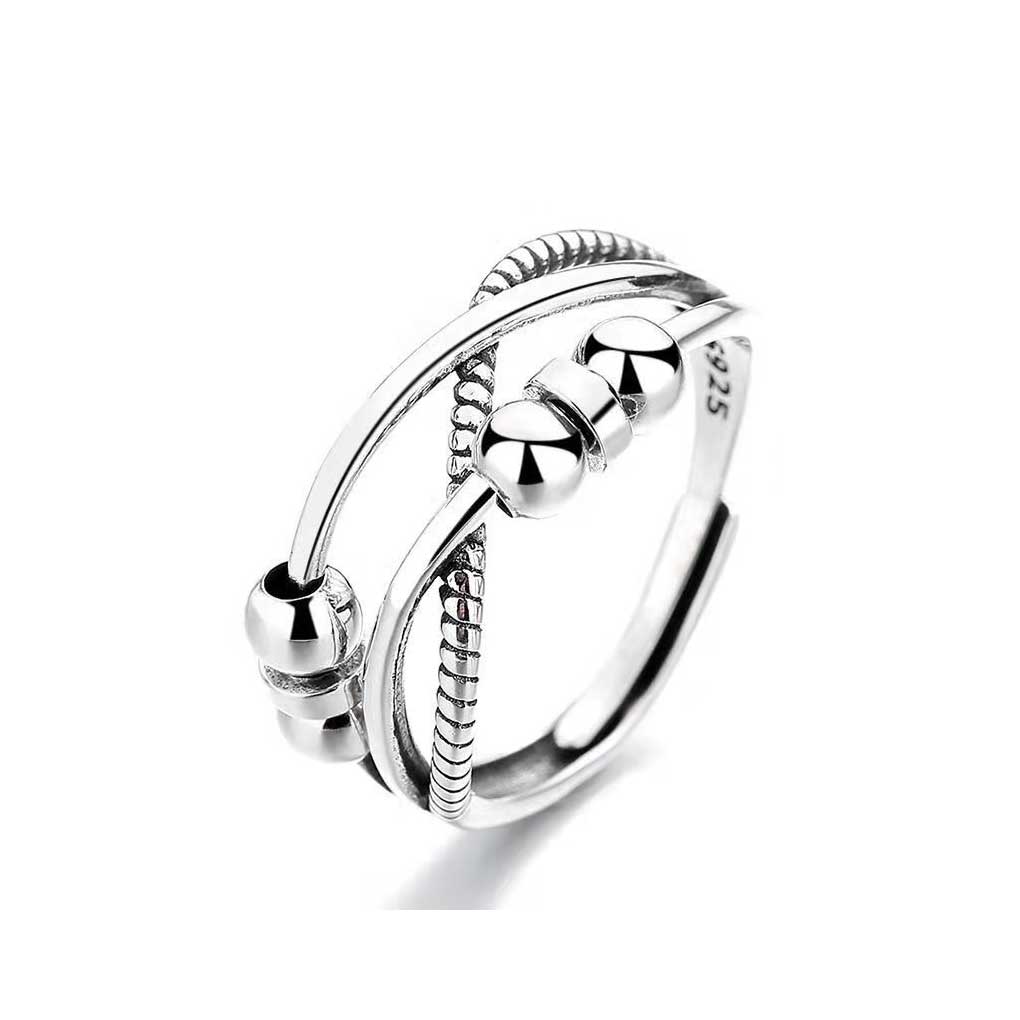Ring Opening Adjustable Retro Rings Decor Beads Plating Unisex Adults Jewelry for Party Gift Jewelries Hand Decorations
