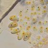 1Sheet 5D Soft Embossed Relief Nail Stickers Cute Daisies Self Adhesive Slider Stickers Press On Nails DIY Nail Art Dec