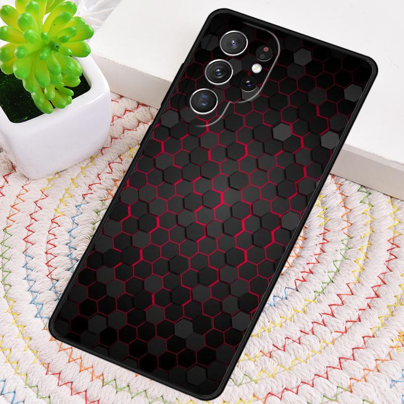 3D Hexagonal Lights soft Phone Case for Samsung Galaxy note 10 pro S26 Ultra S23 S24 FE S25 S21 S22 PLUS shockproof Cove