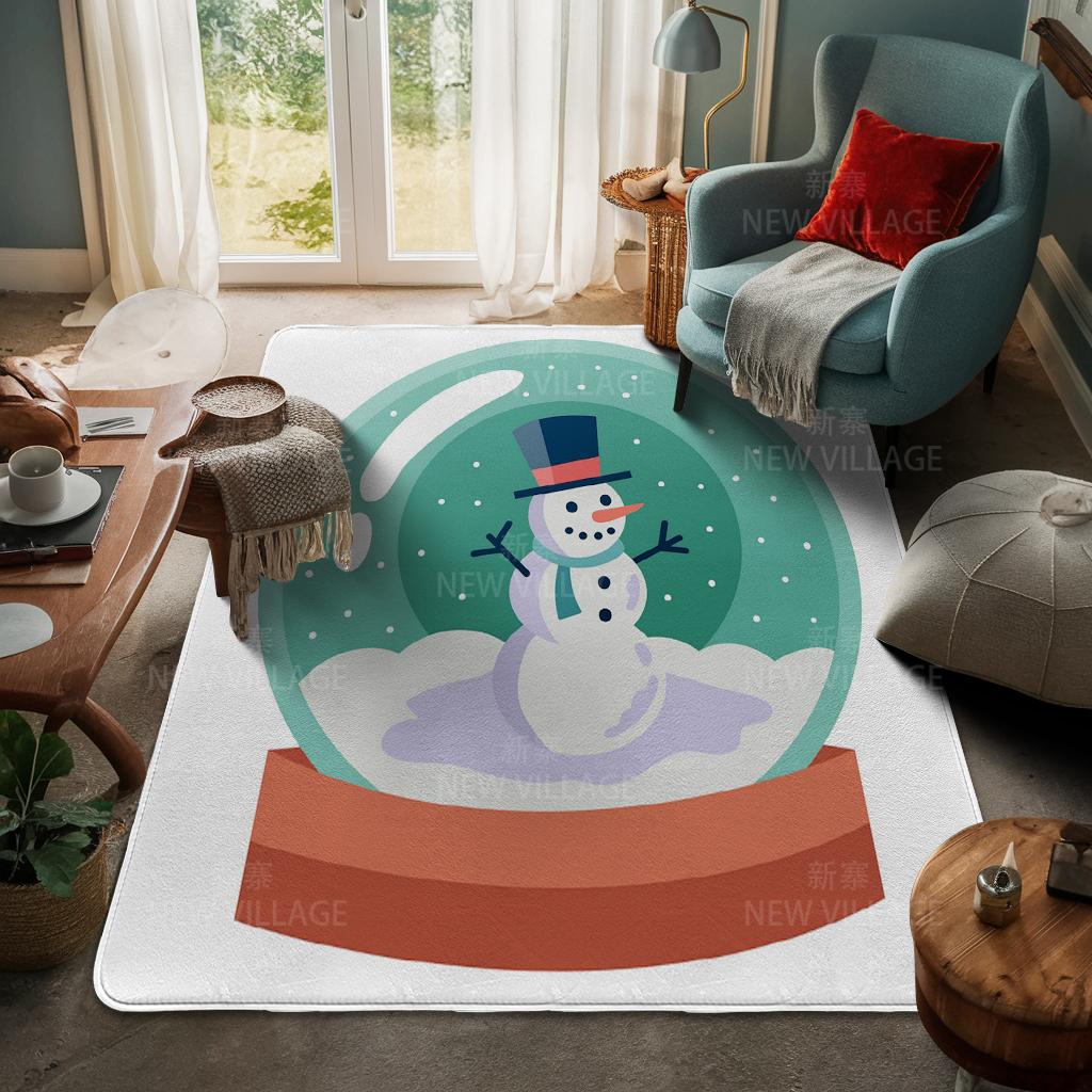 House Entrance Carpet Home Door Mat Living Room Bath Foot Bathroom Non-slip Water Absorption Rugs Bath Merry Christmas Winter