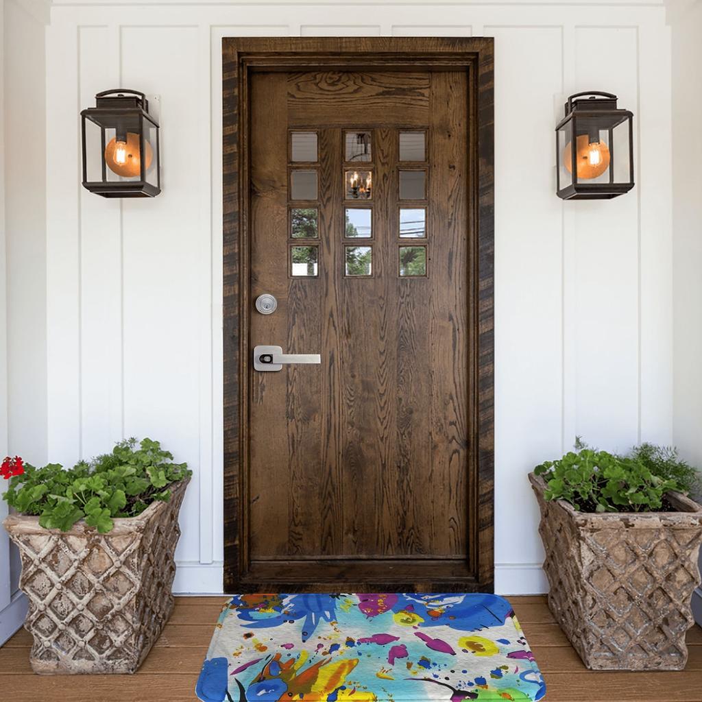 1 Abstract expressionist Kitchen Rug Non-Slip Door Mat Pop design Bathroom Rug Bath Mat Carpet for Home Sink Laundry Decoreeree