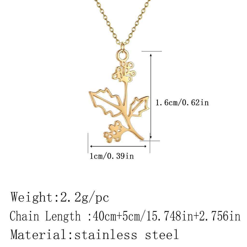 Kinitial Stainless Steel Birth Month Flower Necklace 12 Month Birthday Floral Pendants Necklace Bracelet Women Jewelry Gifts
