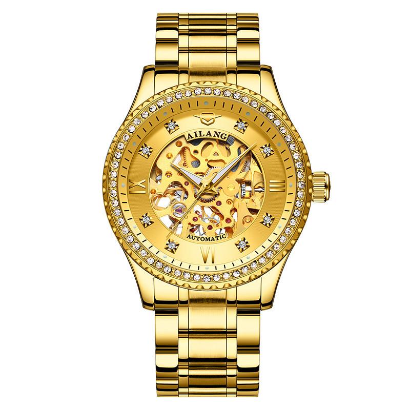 AILANG Business Men's Hollow Watch Top Brand Automatic Mechanical Watch Trend Luminous Waterproof New Clock For Men Reloj Hombre