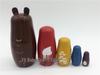 Five-Layer Brown Bear Wooden Russian Nesting Dolls - Gift Toy for Birthdays