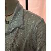 Loose Long Sleeved Fashionable Party Costumes Cardigan Top with Sparkling Sequins Women's Blouses & Shirts