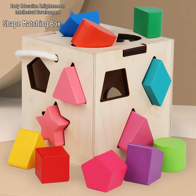 Thirteen-Hole Wooden Shape Matching Box: Children's Educational Toy for Kindergarten Building and Learning