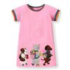 Foreign Trade Girls' Dress Summer Clothing Children's Animal Short-Sleeve T-Shirt Dress Baby Cute Pure Cotton Knitted Dress 3 Years Old