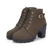 New Style Round Toe Thick Heel Lace Up Women's Boots Casual and Comfortable Thick Soled Riding Boots Shoes High