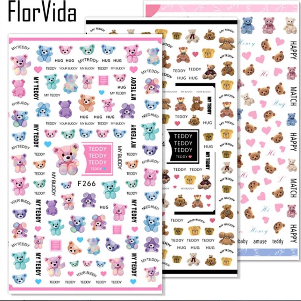 Decals Art decorations sticker Exquisite design 3D Nail Art Stickers Cute bear decorations sticker