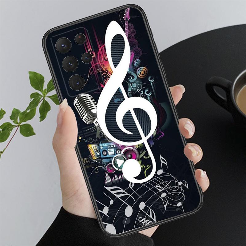 Phone Case for Samsung Galaxy A35 A55 A54 A15 A25 A05s A05 A22 A24 A52 A33 A34 M34 M14 M54 M23 Music Notes Case A35