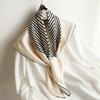 Nordic style silk striped pattern large square scarf punched silk scarf ins classic versatile handmade hand roll