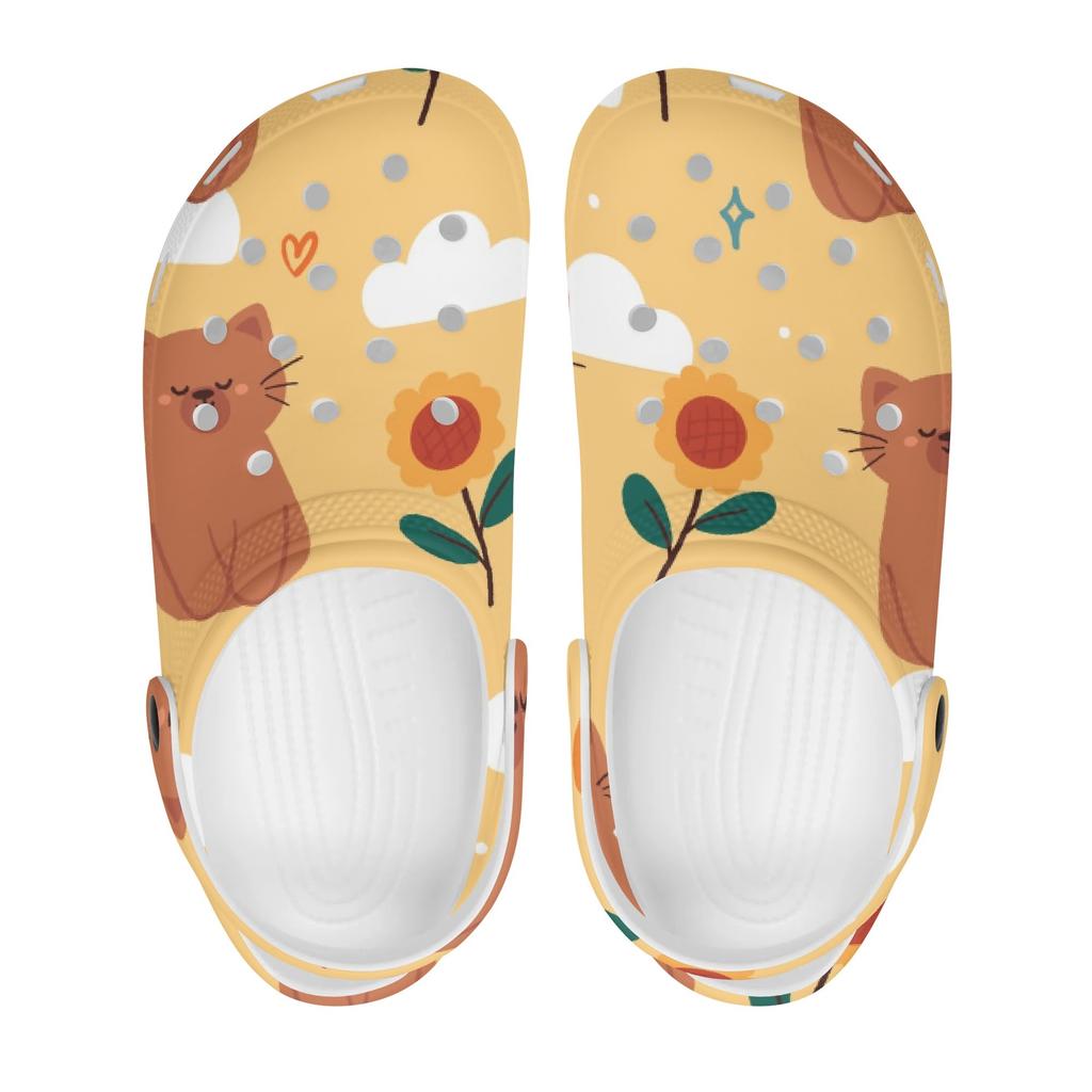Allover Print EVA Clogs Women Men Soft Sole Lightweight Slip On Casual Footwear Soft Sole Summer Sandals Indoor Outdoor Wear