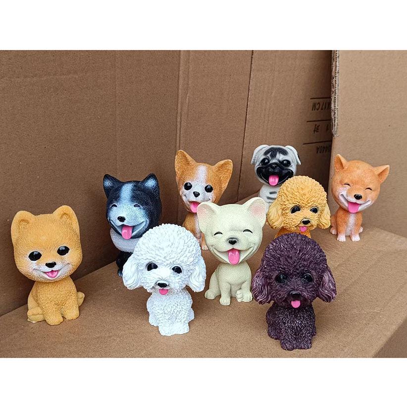 Bulldog Bobblehead Car Ornament | Cute Resin Dashboard Decor