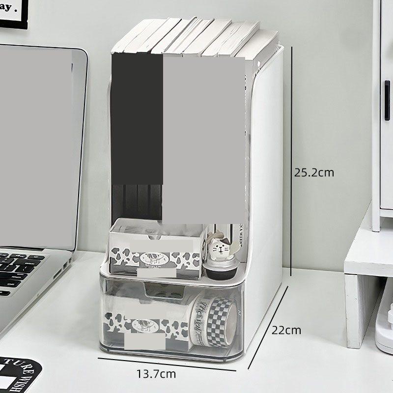 1pcs Book storage box, student desktop, transparent drawer, pen holder, storage rack, office bookshelf, book stand