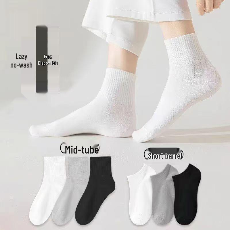 Zhuji Unisex Odor-Resistant Sweat-Absorbent Mid-Calf Cotton Socks for Spring to Autumn