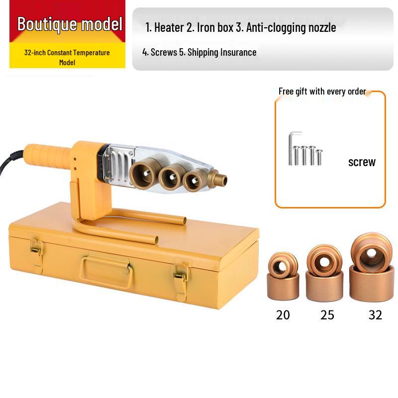PPR 20-63mm Hot Melt Pipe Welder with Non-Stick Die Head for Plumbing and Engineering