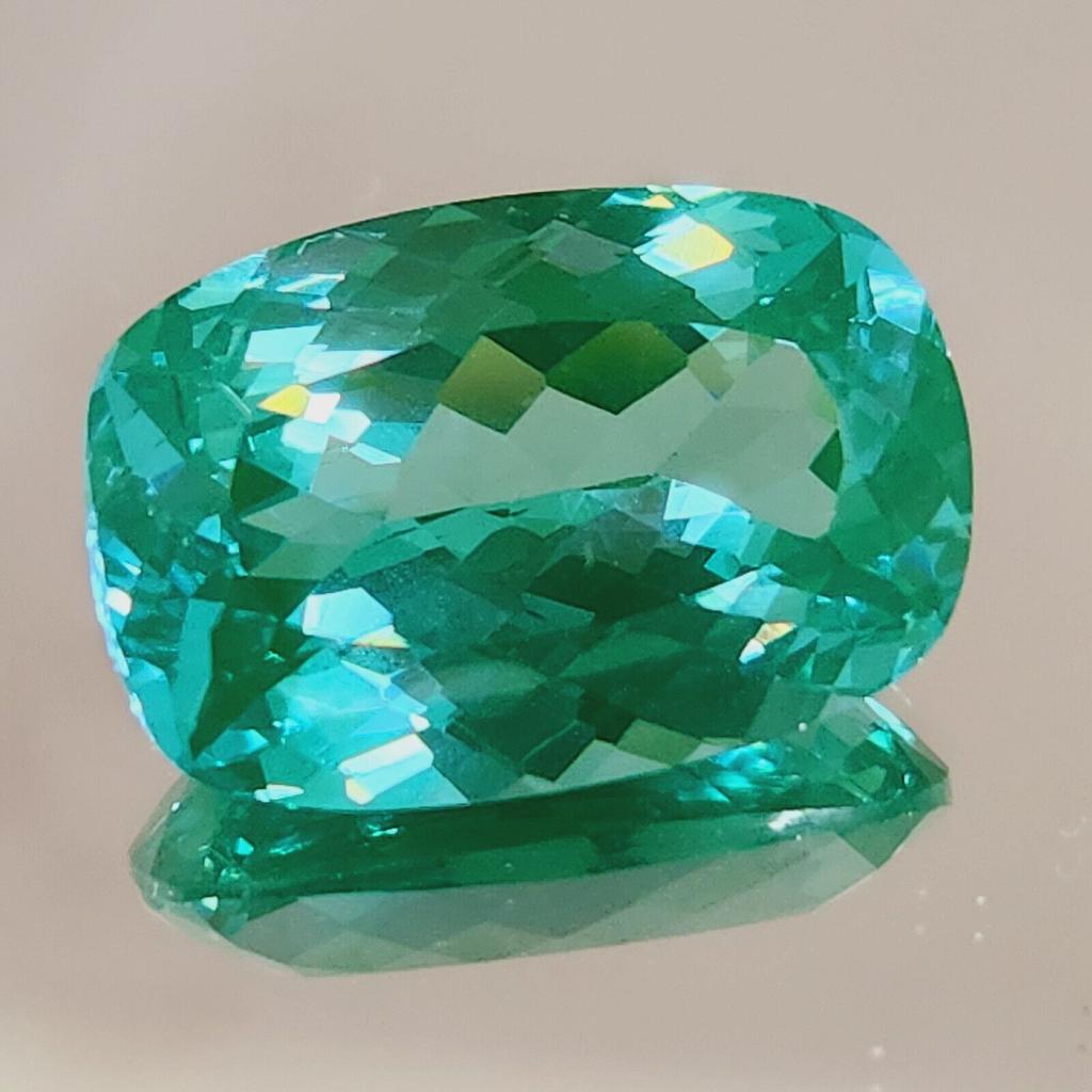 Natural Flawless Green Parti Sapphire Loose Cushion Shape Gemstone 21x14 MM