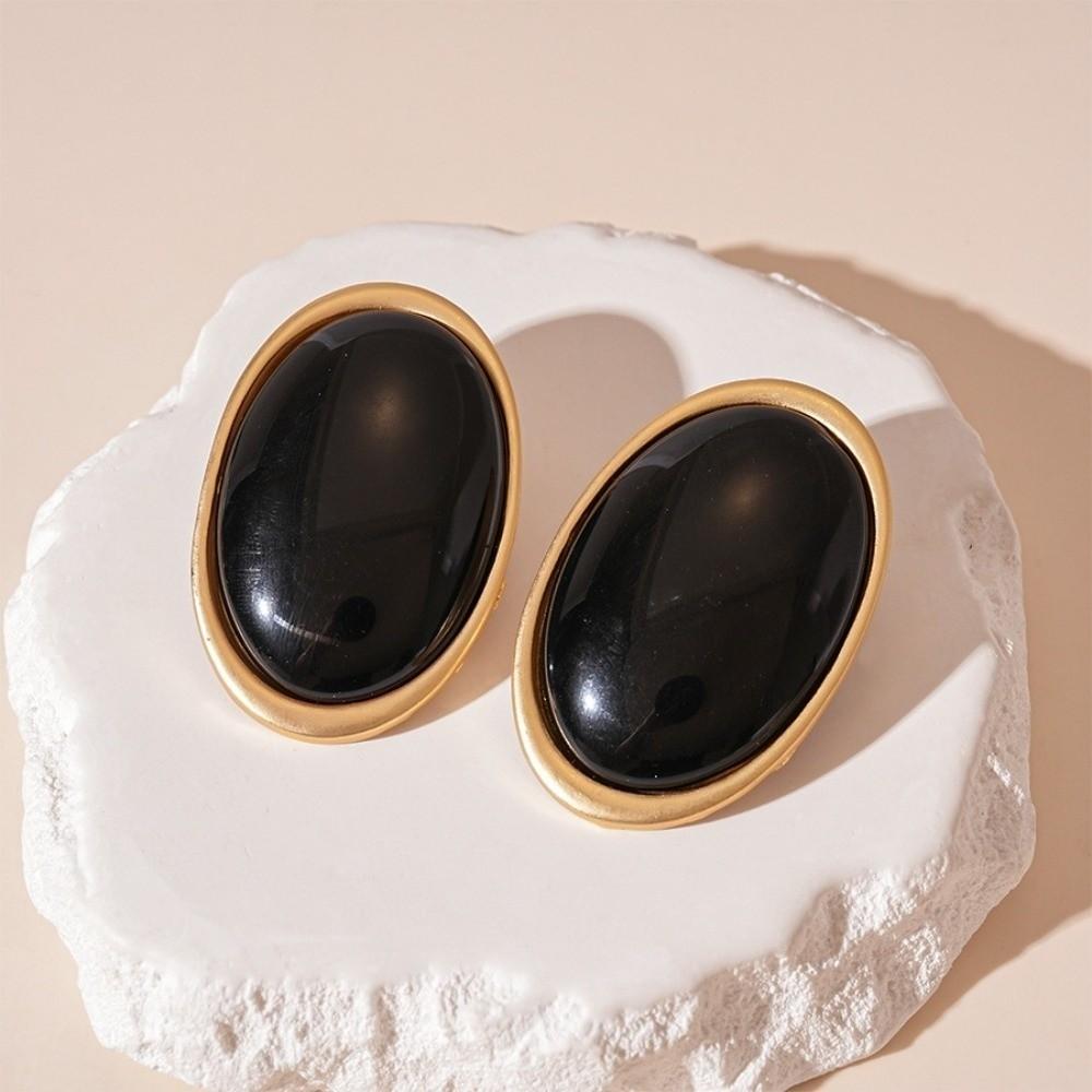 Wine Red Color Oval Earrings Vintage Trend Stud Earrings Fashion Waterdrop Earrings  For Women