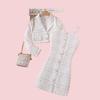 2024 Autumn French-Style Girls' Two-Piece Set: Suspender Dress & Long-Sleeved Coat