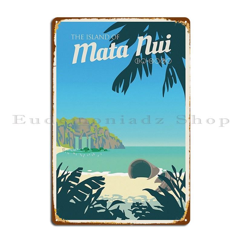 Mata Nui Travel Poster Metal Sign Design Rusty Plaques Club Printing Tin Sign Poster 20X30CM
