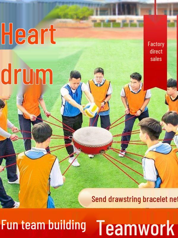 Inspiring Concentric Drum Outdoor Team-Building Game Equipment for Fun Sports Meetings 10 inch, 8 rings, single rope