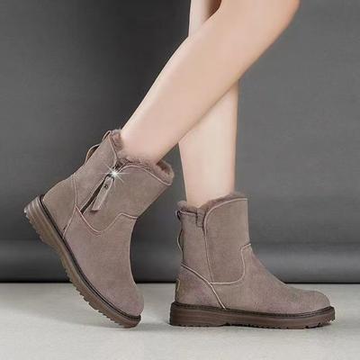 New Winter Fur Integrated Versatile Women's Cotton Shoes Piled Warm Thickened Cold-proof and Frost-resistant Snow Boots Women