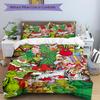 3Pcs Christmas Grinch Characters Bedding Set Quilt Cover Pillowcase Home Christmas Xmas Halloween Gift 1 Duvet Cover 2 Pillowcase S92160