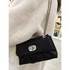 Sweet daughter wind small square bag new niche chain bag high-end pleated shoulder messenger bag
