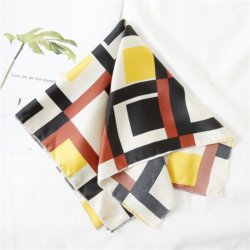 Korean Small Scarf Leopard Print Polka Dot Square Women's Decorative Autumn Winter Headscarf Headband Wrist Chic Style