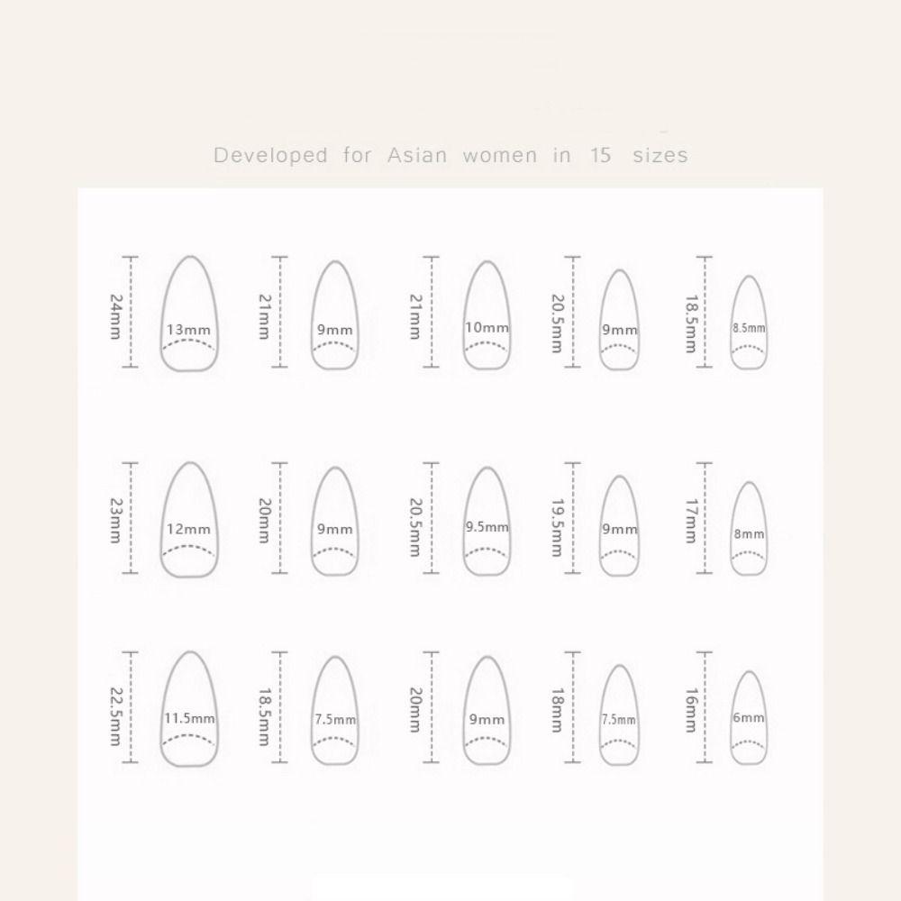 30pcs Long Square and Almond False Nails Crystal and Bow Knot French Press On Nails Cat Eye Flowers Detachable Nail Tips Women