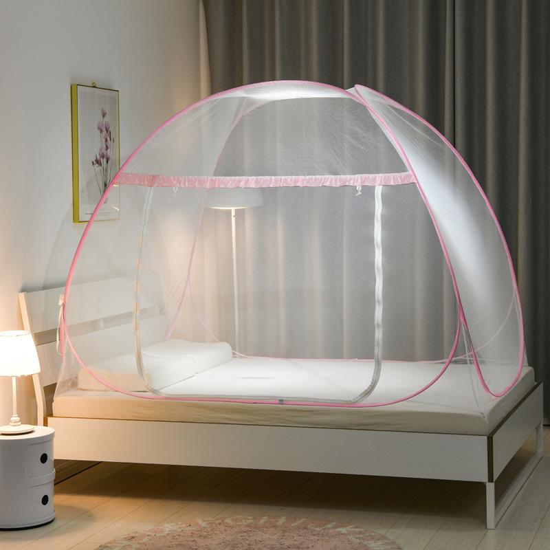 Yurt Mosquito Net Free Installation Square Top Steel Wire Tent Foldable Zipper Double Door Bottom Household Summer Mosquito Proof