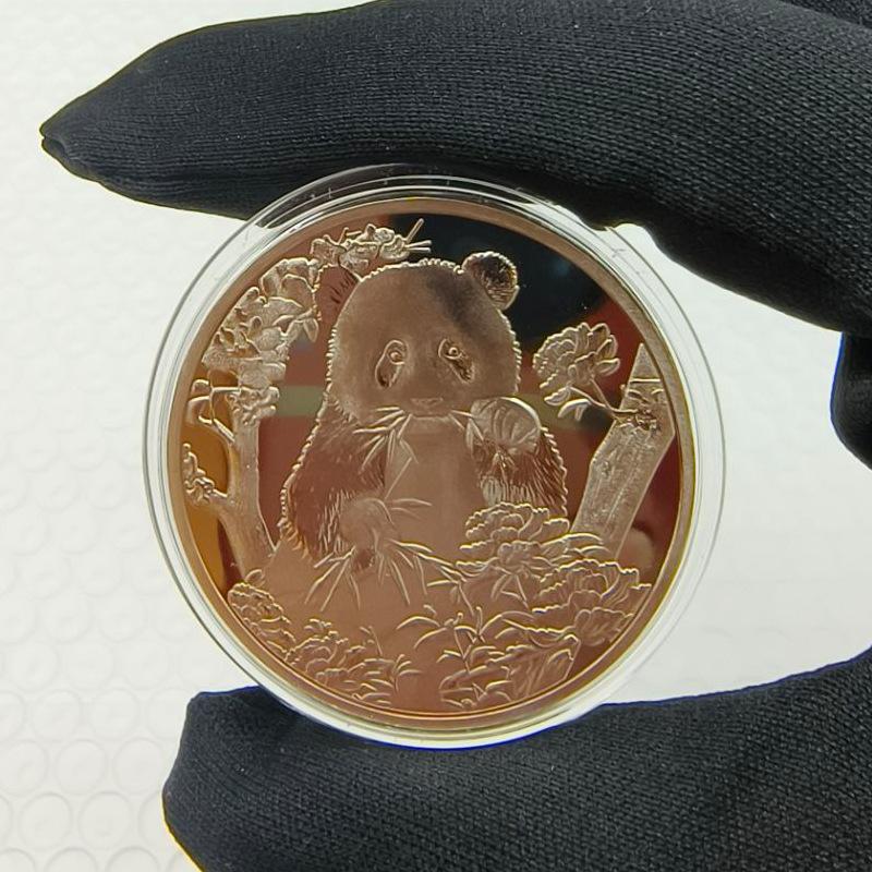 Panda Coins, Gold-plated and Silver Plated, Commemorative Medals, Metal Crafts, Panda Commemorative Medals, Small Gifts